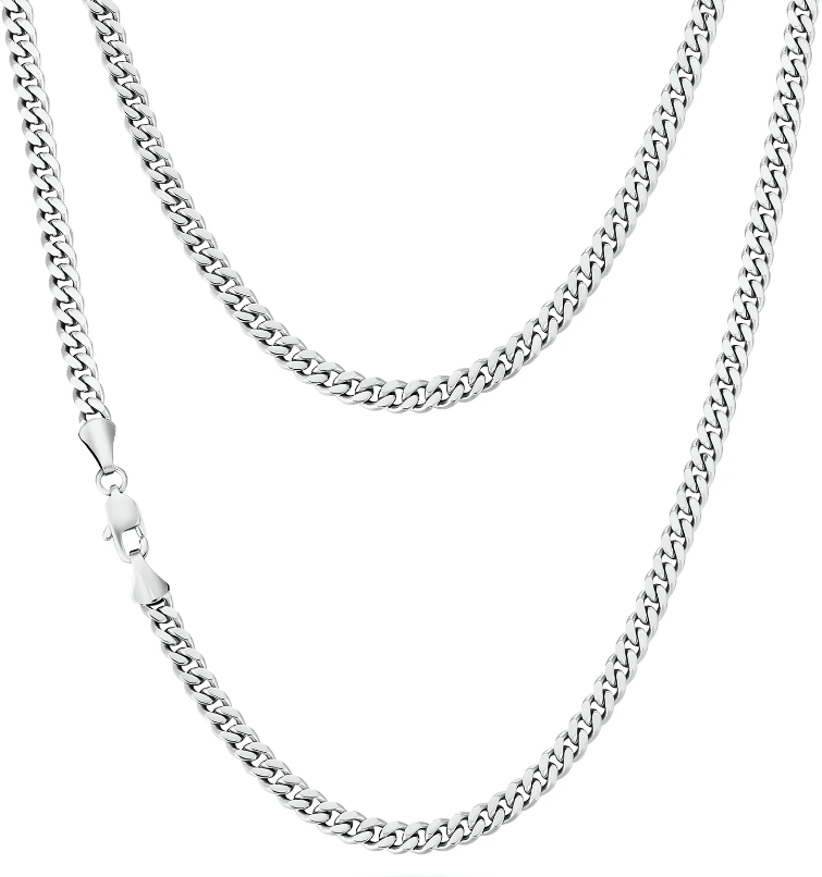 PANSARLÄNK HALSBAND OCH ARMBAND SILVER 5MM (VÄLJ LÄNGD)