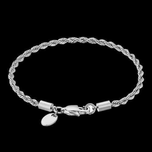 CORDELL HALSBAND OCH ARMBAND SILVER 3MM (VÄLJ LÄNGD)